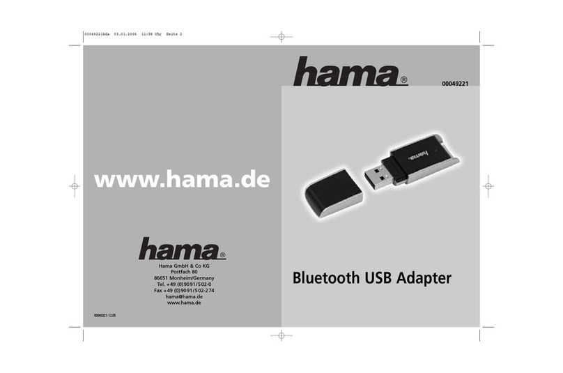 Hama Bluetooth USB Adapter Operating	 instruction