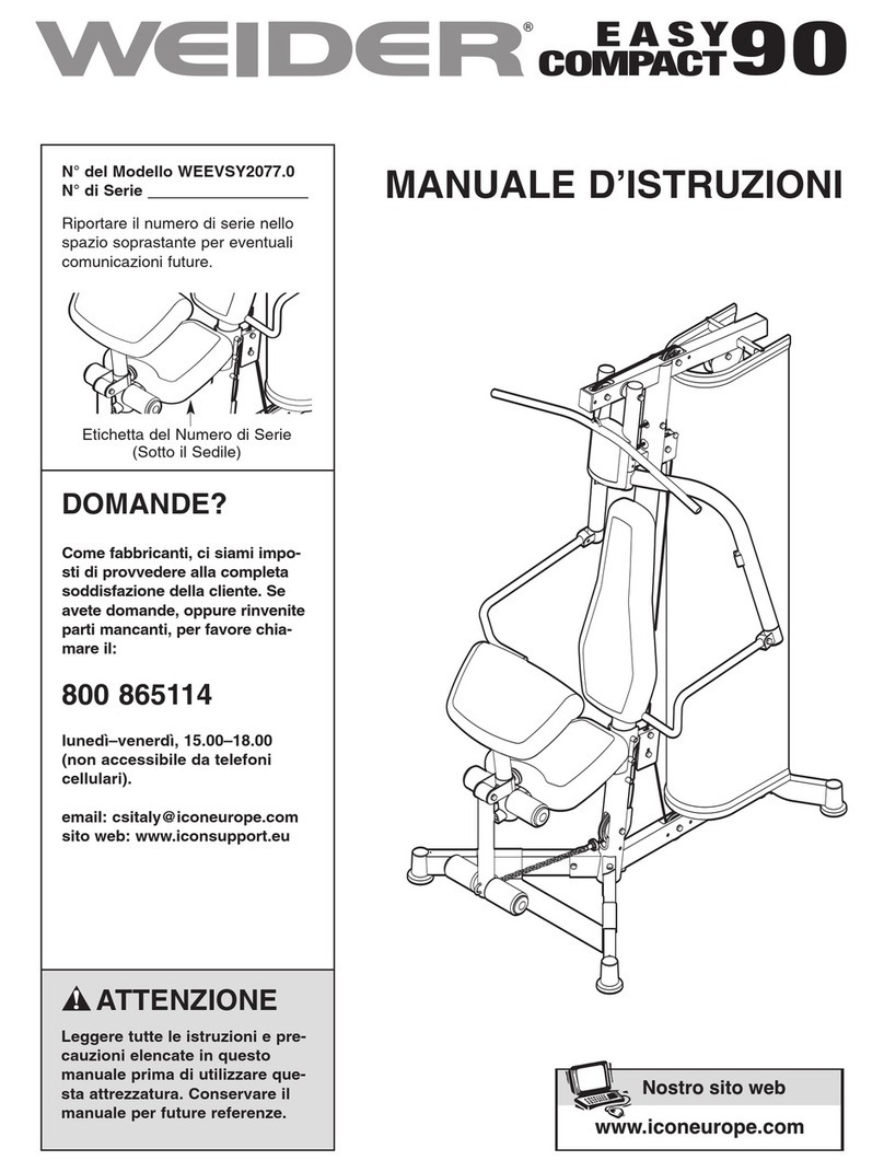Weider Easy Compact 90 Operating and maintenance manual Weider Easy Compact 90 Operating and maintenance manual