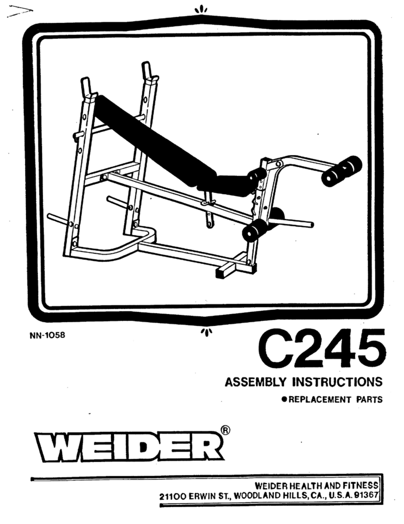 Weider Edge 20012 Position Be Bench manual