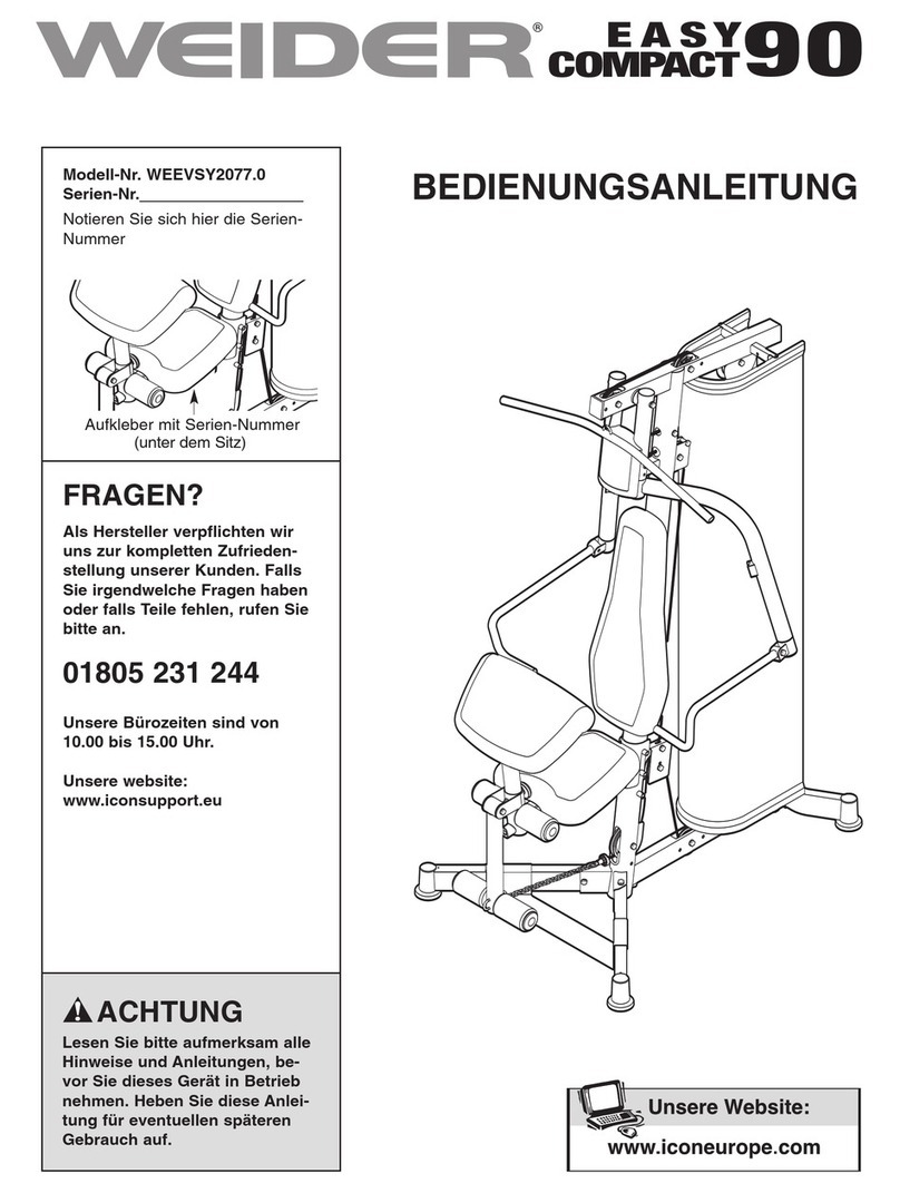 Weider Easy Compact 90 Bedienungsanleitung