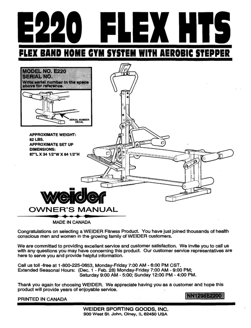 Weider E220 Flex Gym W/st User manual