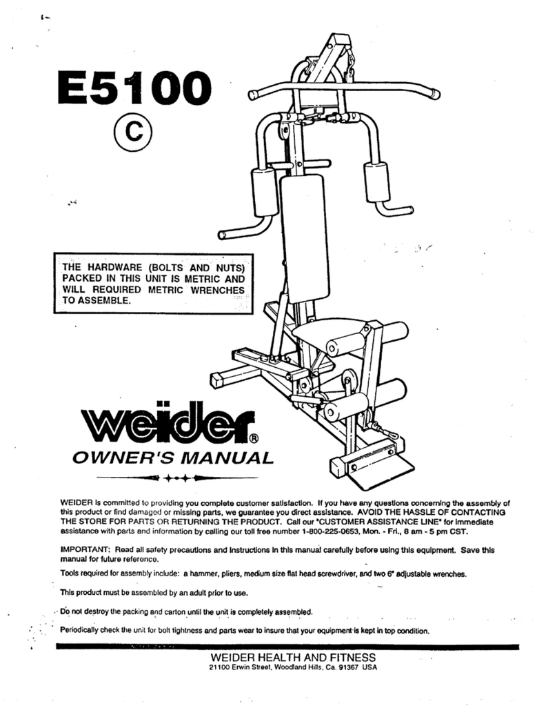 Weider E5100 B User manual