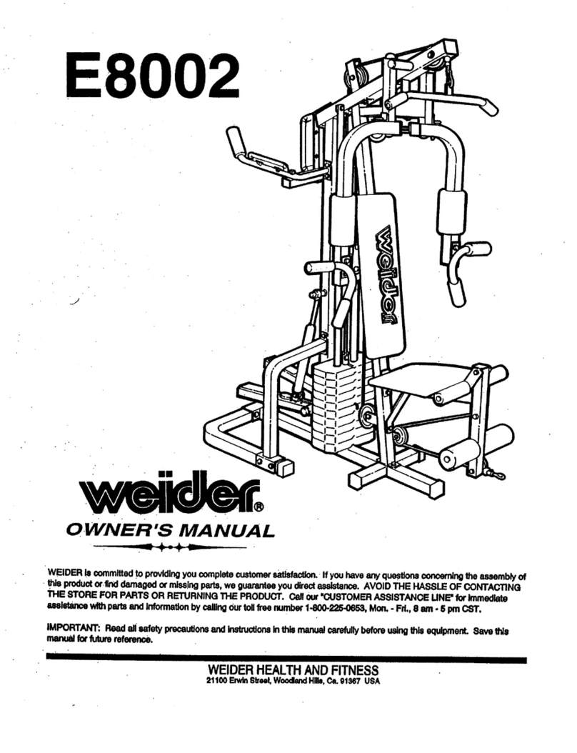 Weider E8002 User manual Weider E8002 User manual