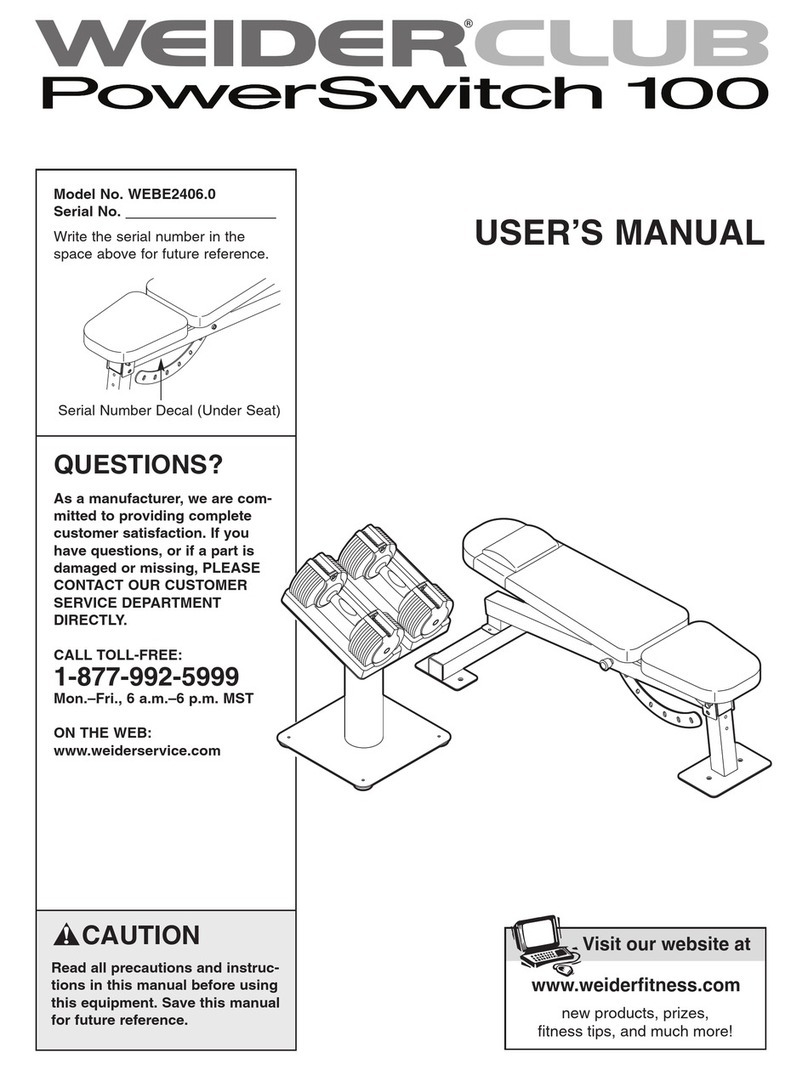 Weider 100 Bench User manual