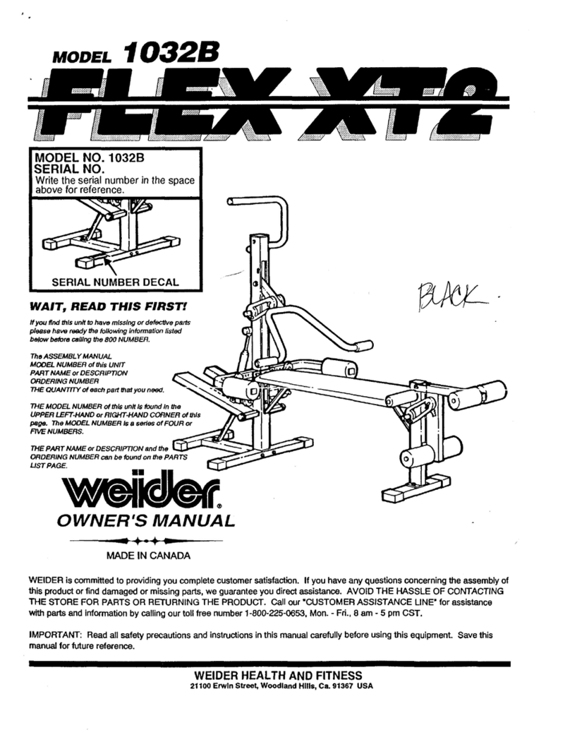 Weider Flex Xt2/flex 2000 Plus User manual Weider Flex Xt2/flex 2000 Plus User manual