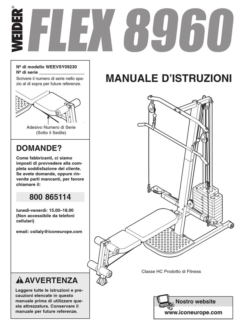 Weider Flex 8960 Operating and maintenance manual