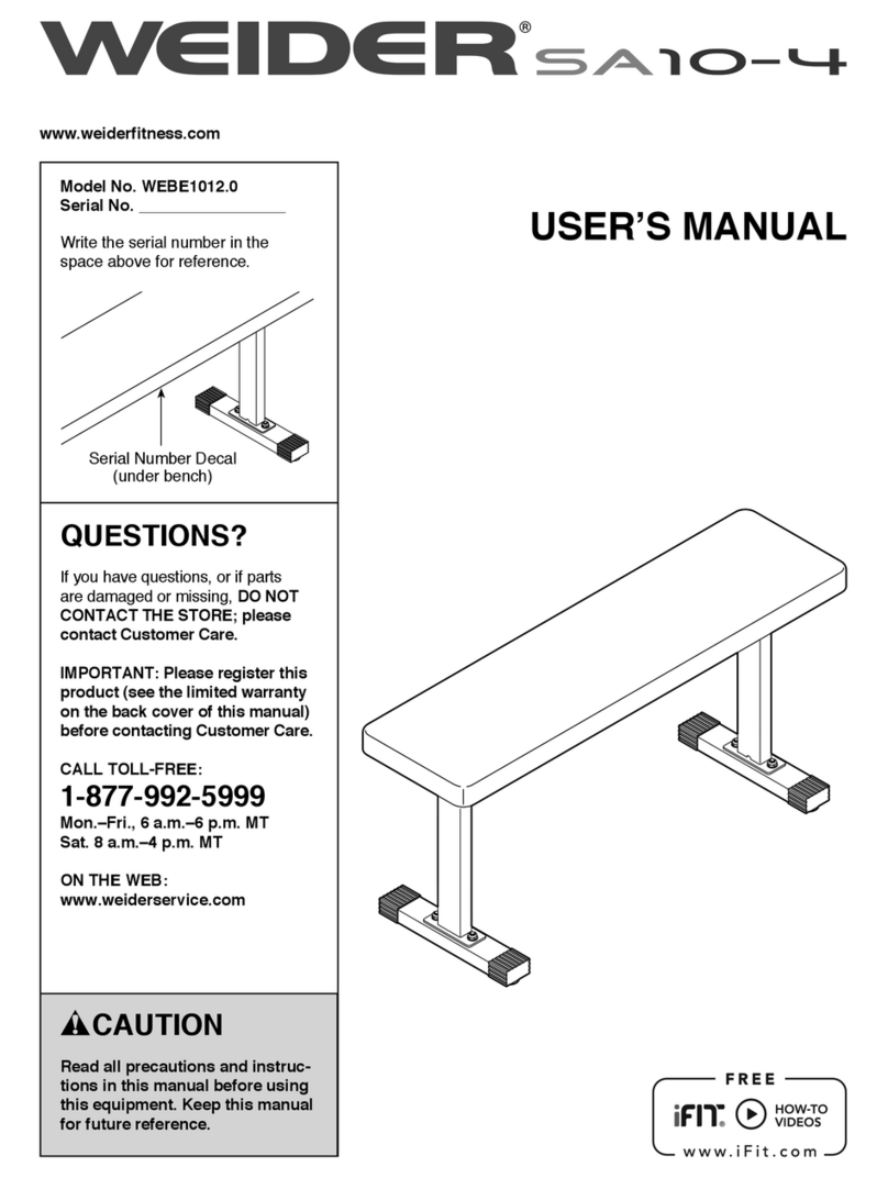 Weider Flat Bench Sa 10-4 User manual