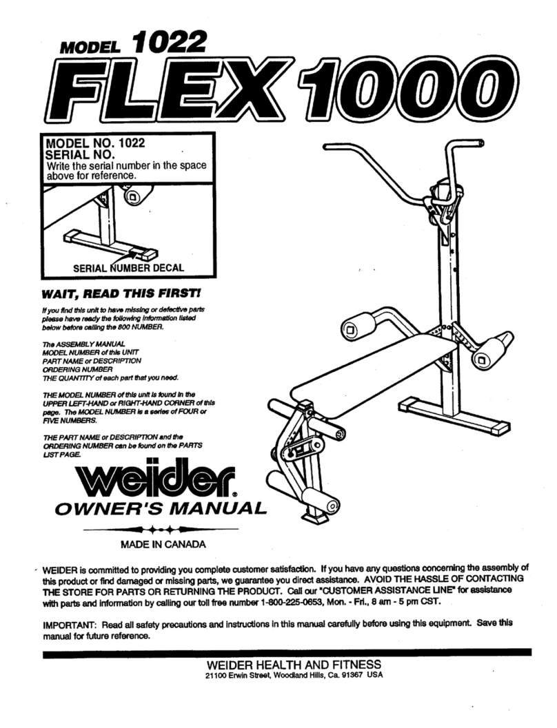 Weider Flex 1000 User manual