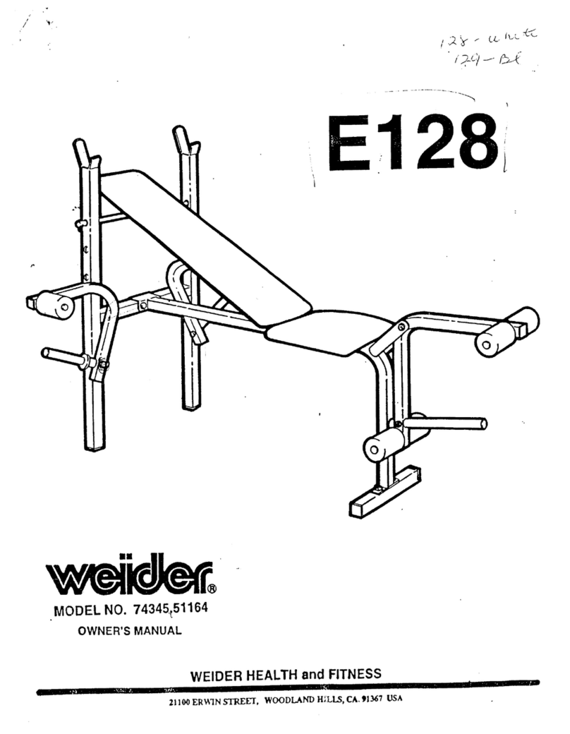 Weider Flex 108 Wt Bench User manual