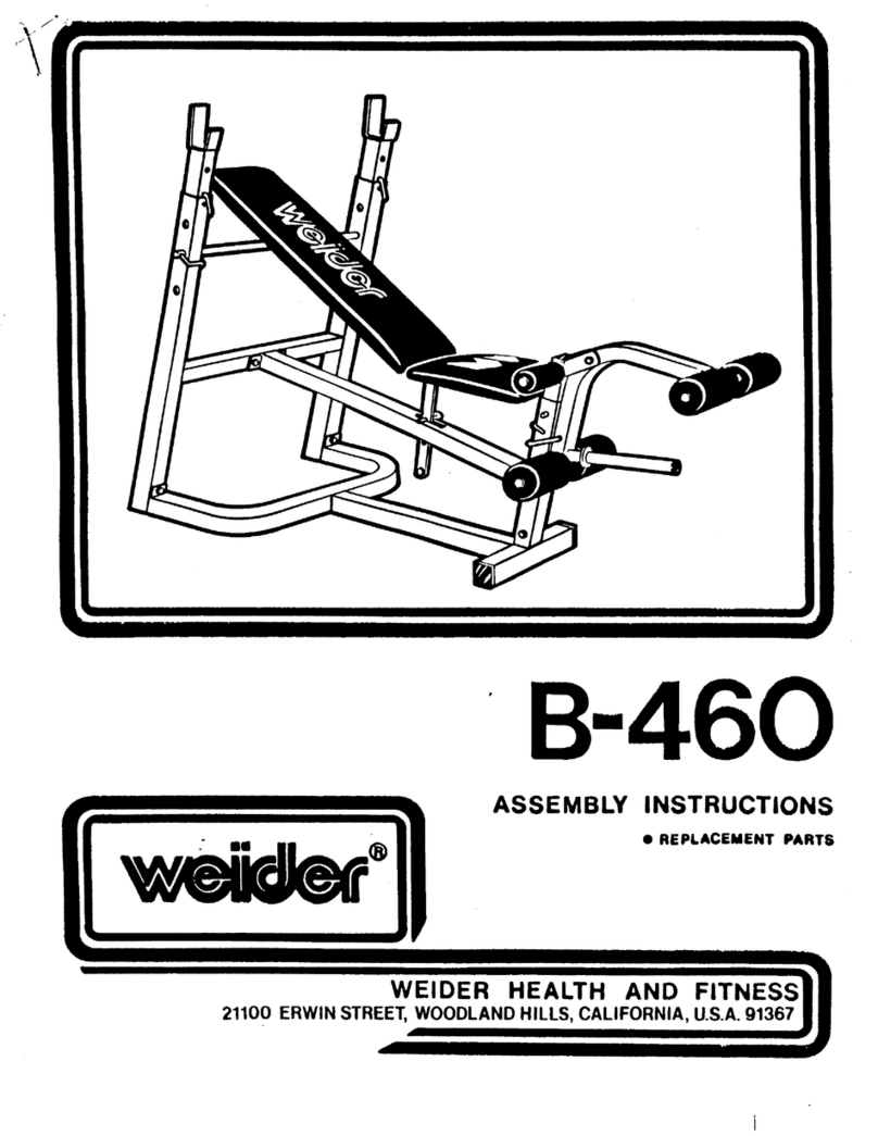 Weider B460 Bench Assembly instructions