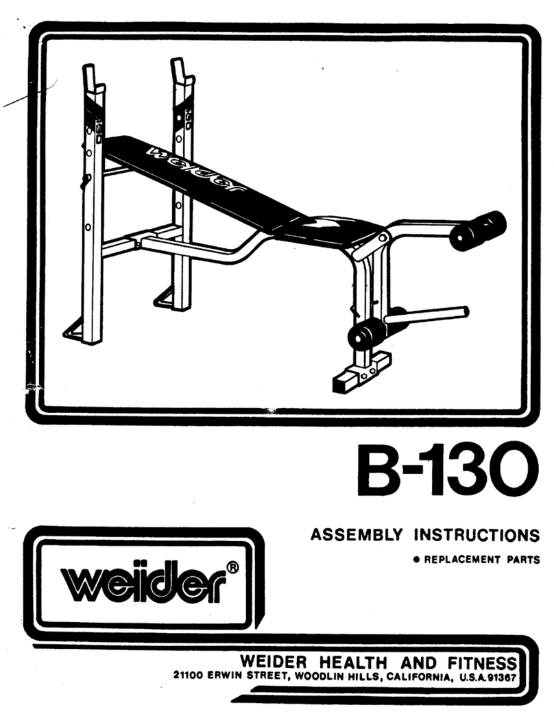 Weider B130 Bench Assembly instructions