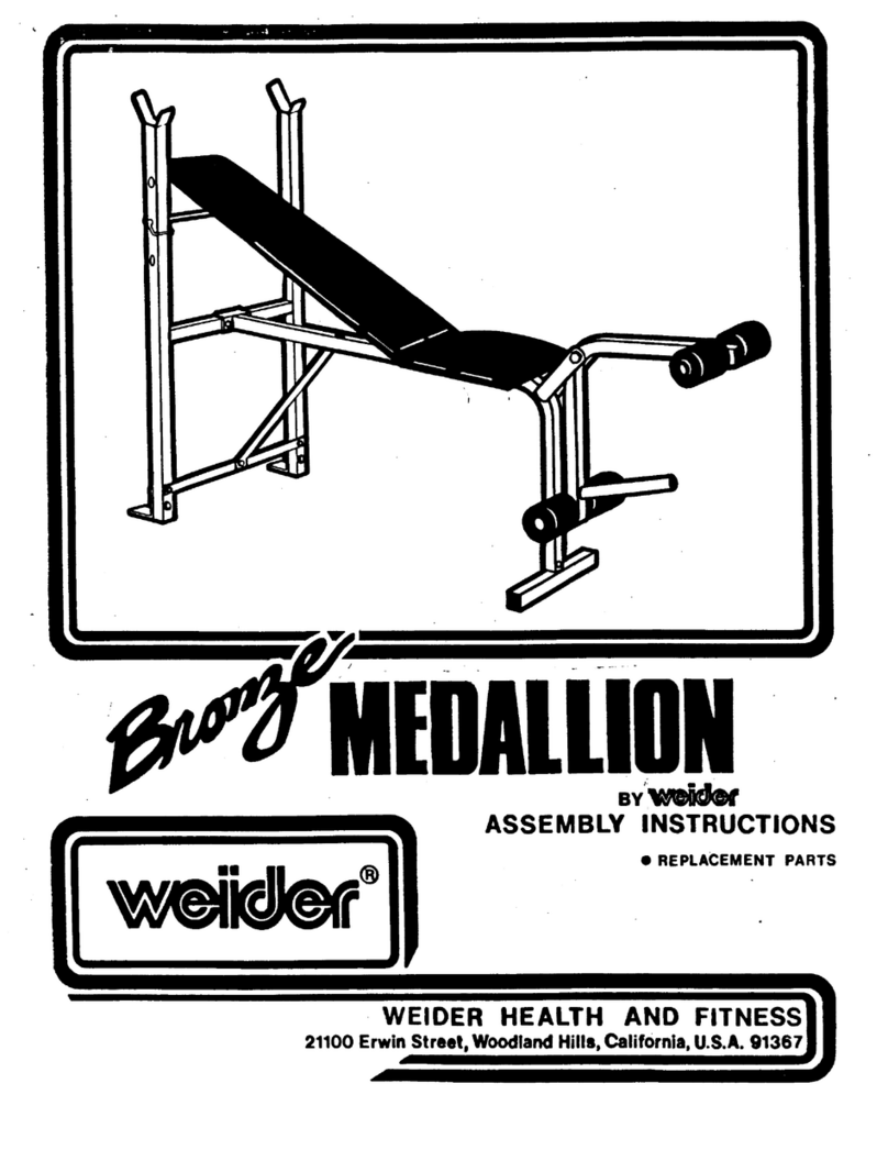 Weider B121bronze Medallion Bench User manual
