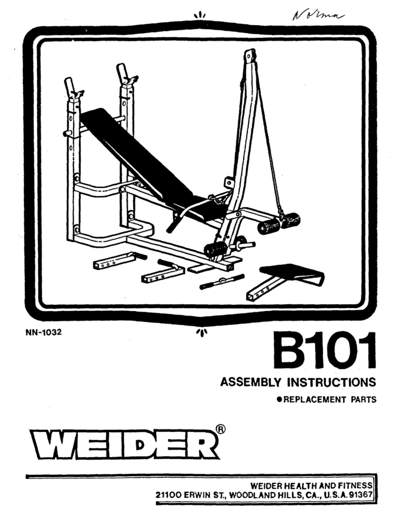 Weider B101 Bench User manual Weider B101 Bench User manual