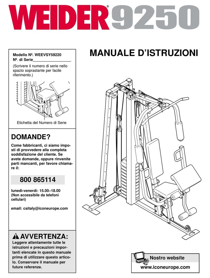 Weider 9250 Manuale d'istruzioni
