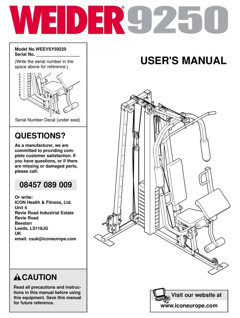 Weider 9250 User manual