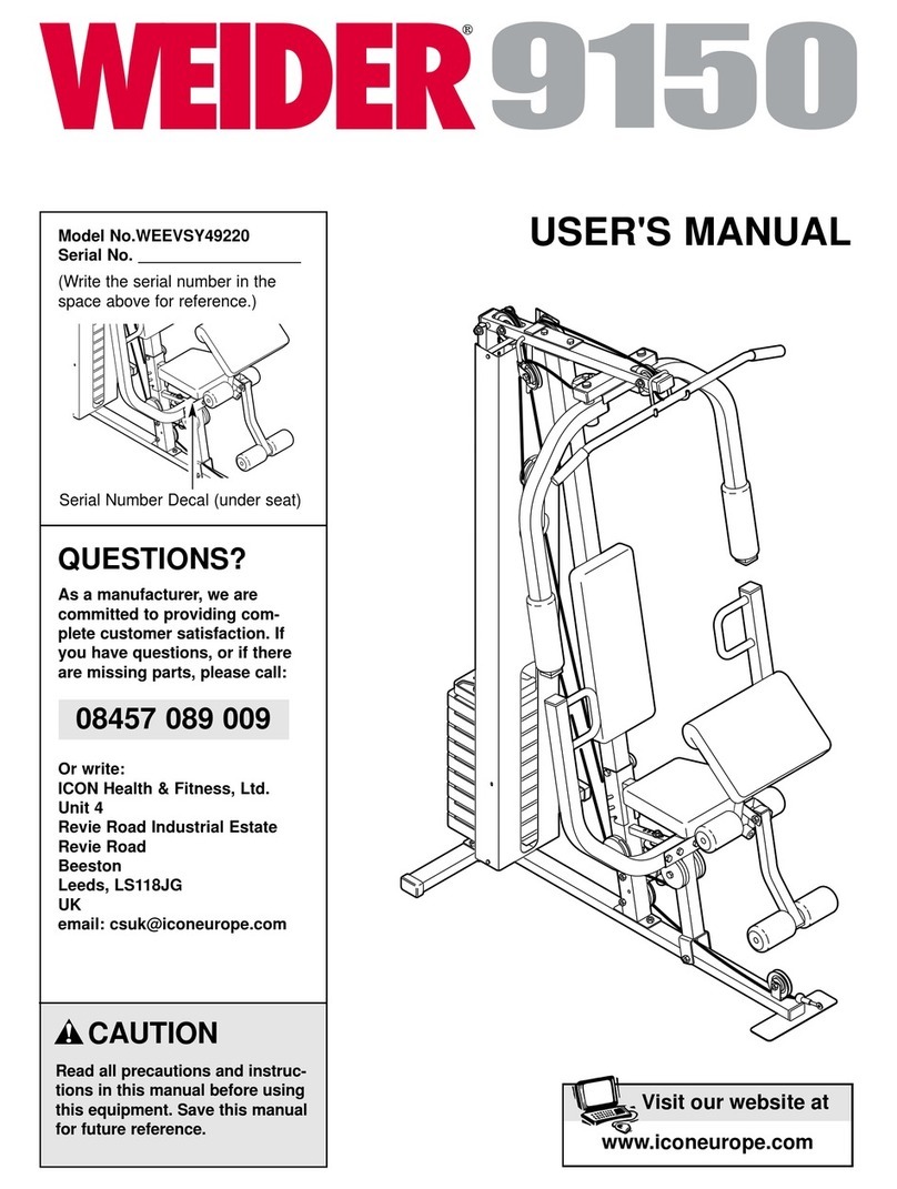 Weider 9150 User manual
