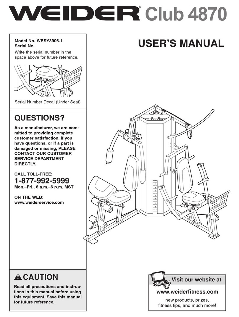 Weider Club 4870 User manual
