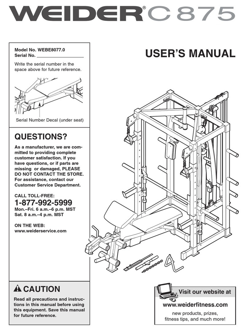 Weider C 875 User manual