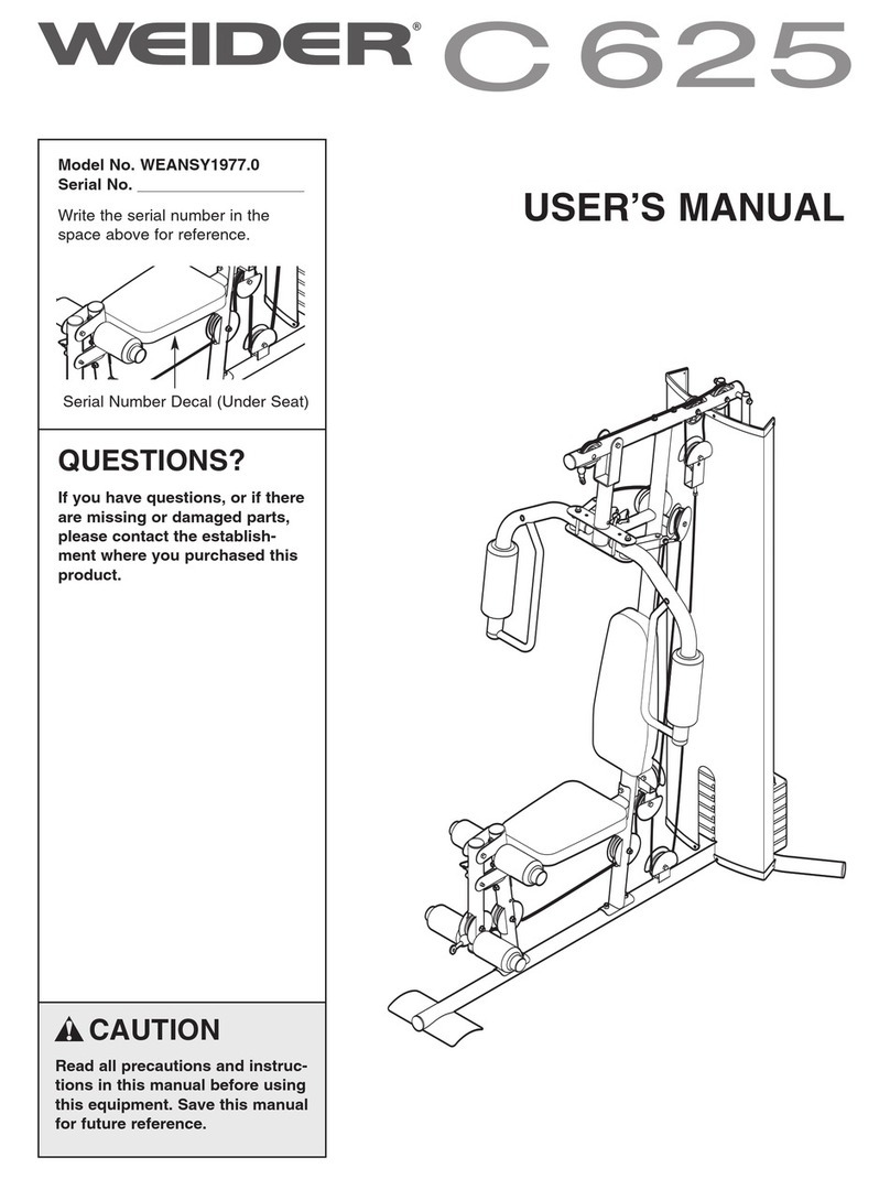 Weider C 625 User manual