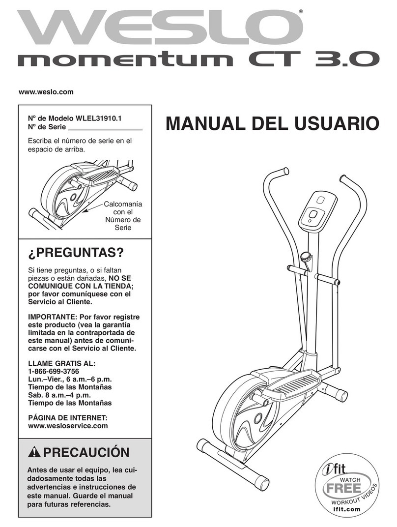 Weslo Momentum Ct3.0 Elliptical Manual Del Usuario