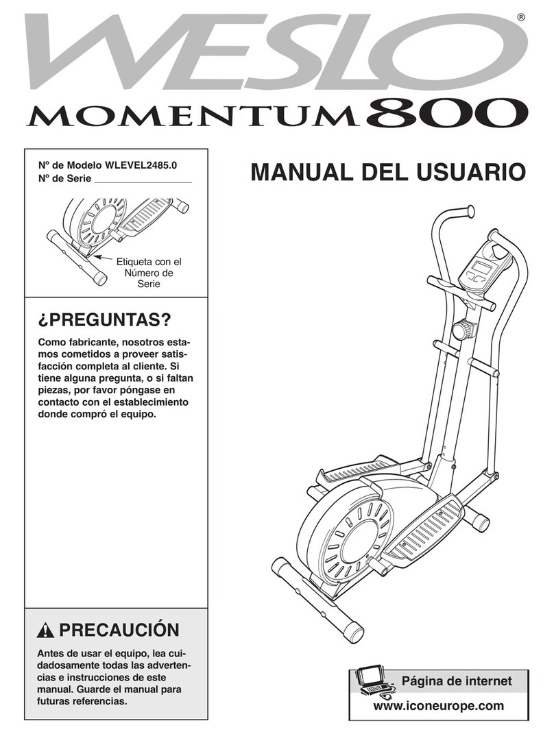 Weslo Momentum 800 Elliptical User guide