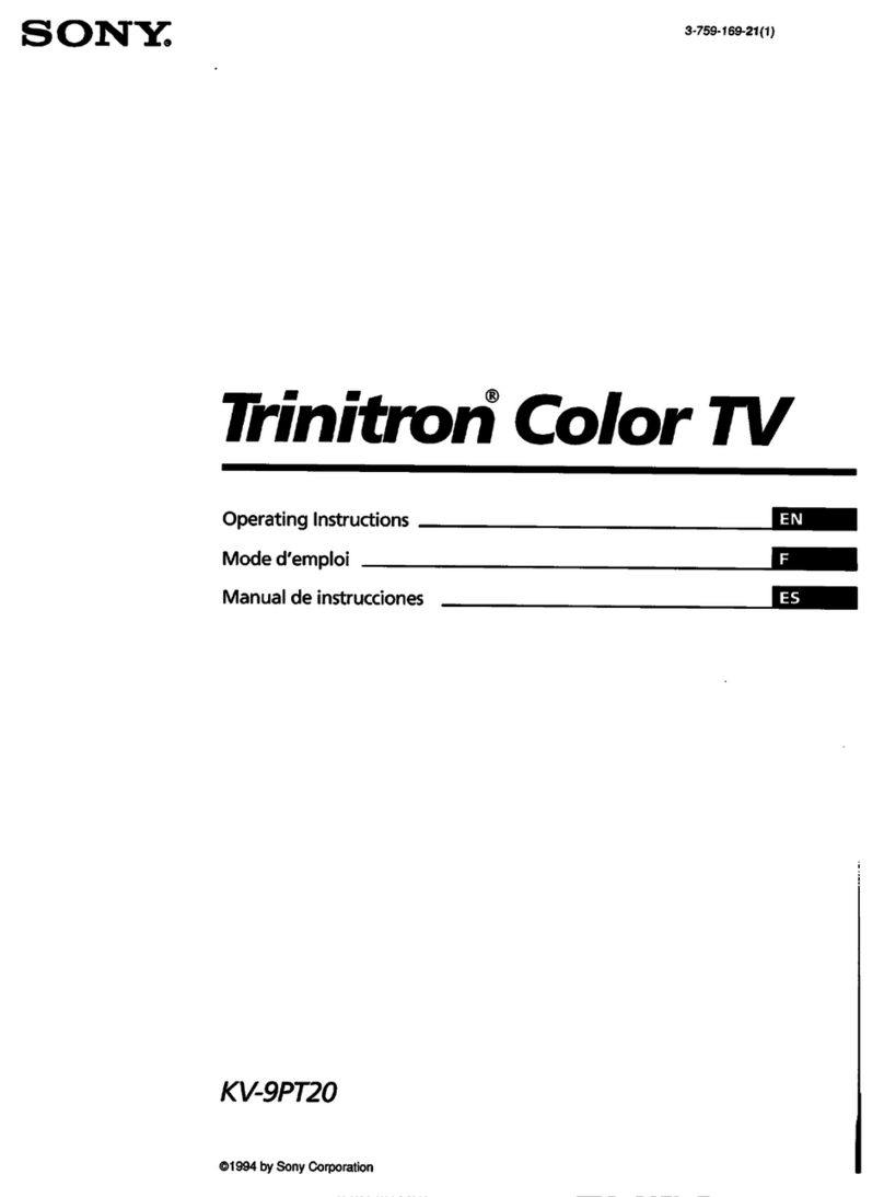 Sony Trinitron KV-9PT20 User manual Sony Trinitron KV-9PT20 User manual