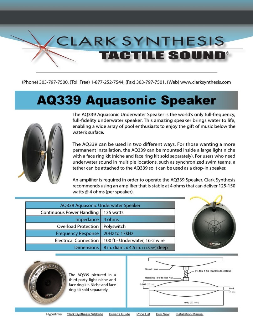 Clark Synthesis TACTILE SOUND AQ339 Aquasonic User manual