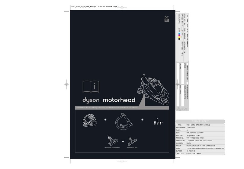 Dyson DC21 Motorhead User manual