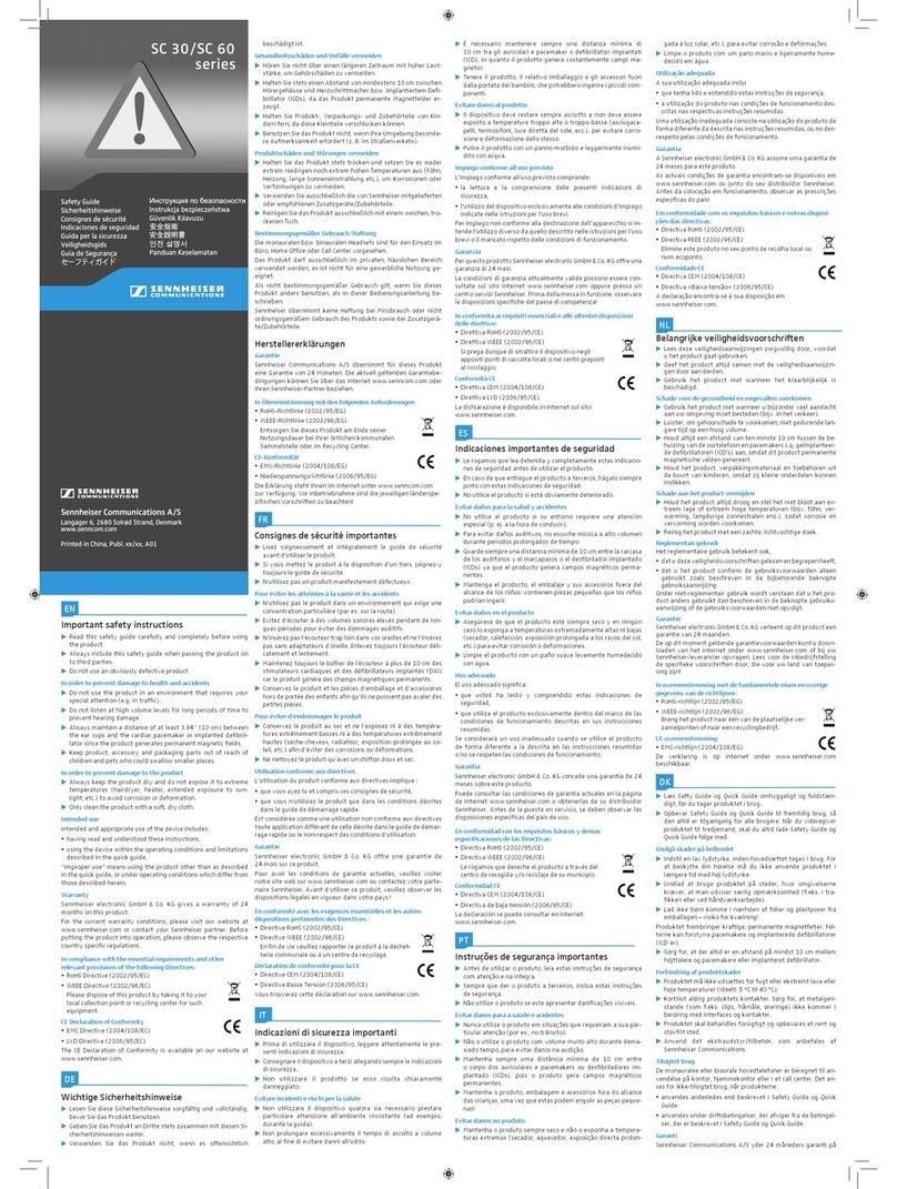 Sennheiser SC 30 USB ML Safety guide