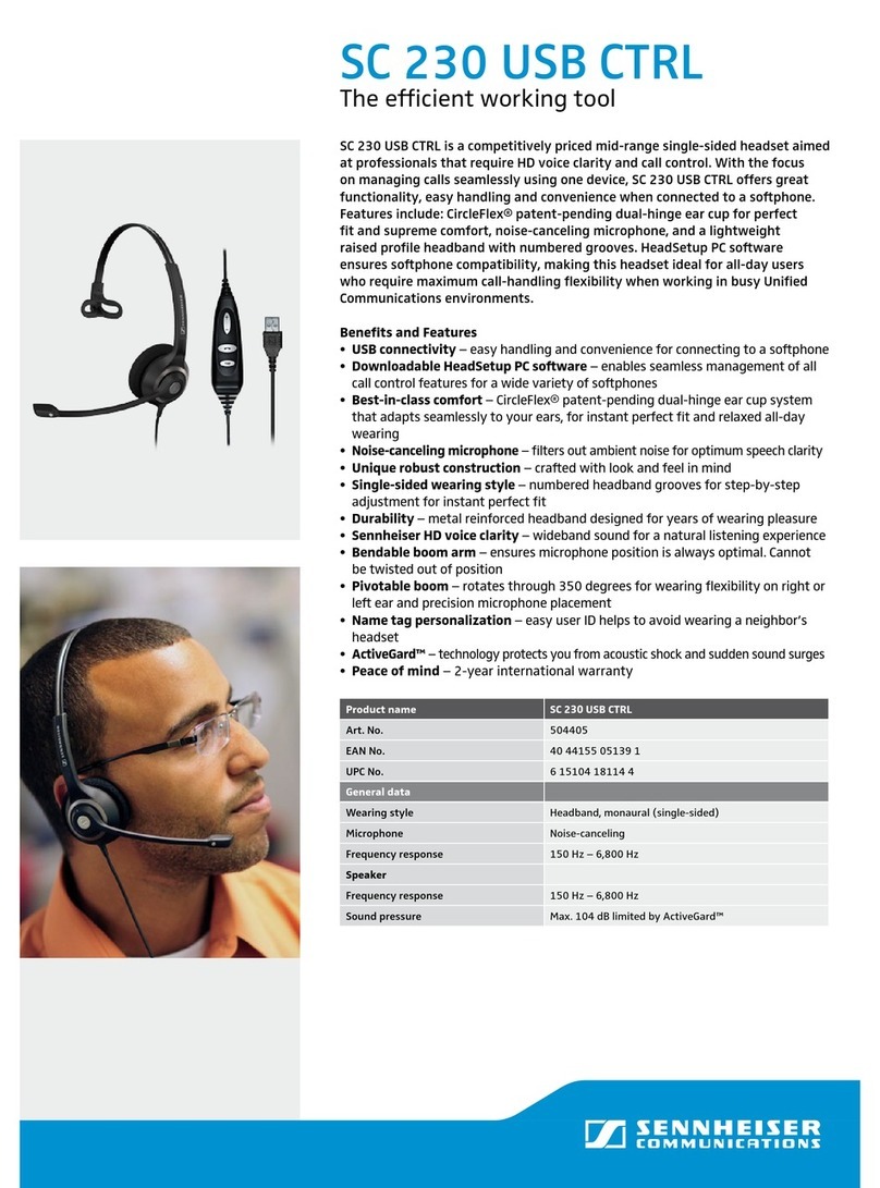 Sennheiser SC 230 USB CTRL User manual