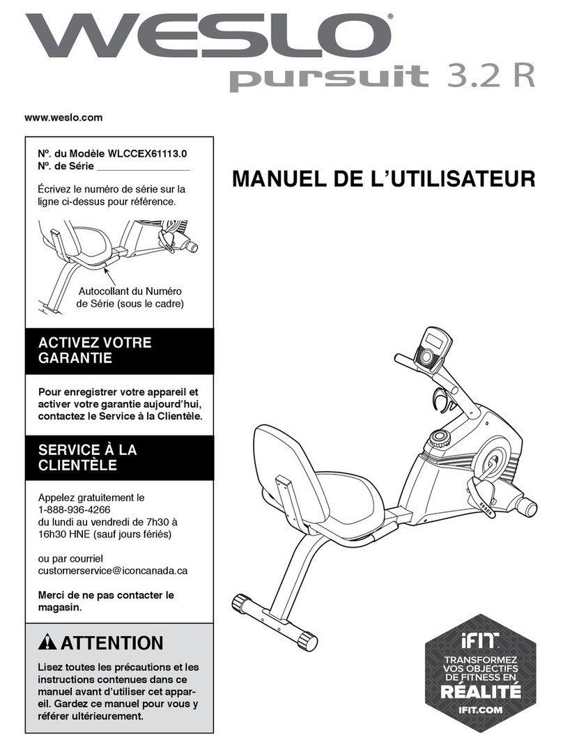 Weslo Pursuit 3.2 R Bike Manuel de l'utilisateur