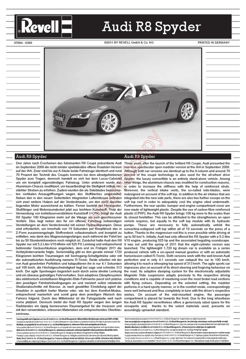 REVELL AUDI R8 SPYDER User manual