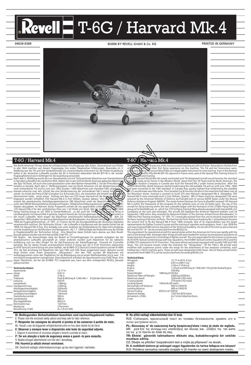 REVELL T-6G / Harvard Mk.4 User manual