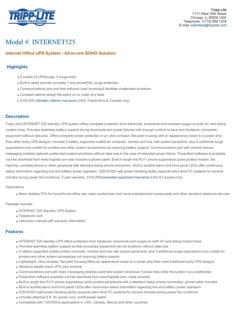 Tripp Lite INTERNET525 User manual