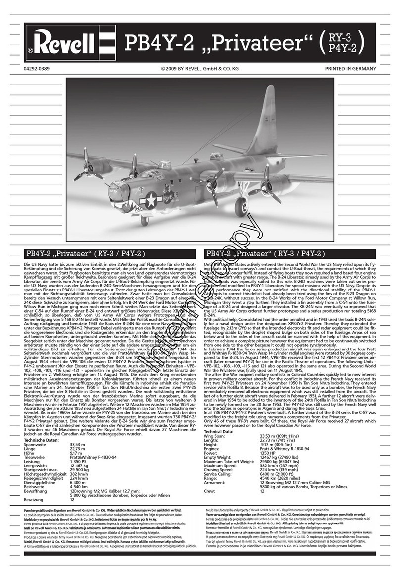 REVELL PB4Y-2 Privateer Assembly manual