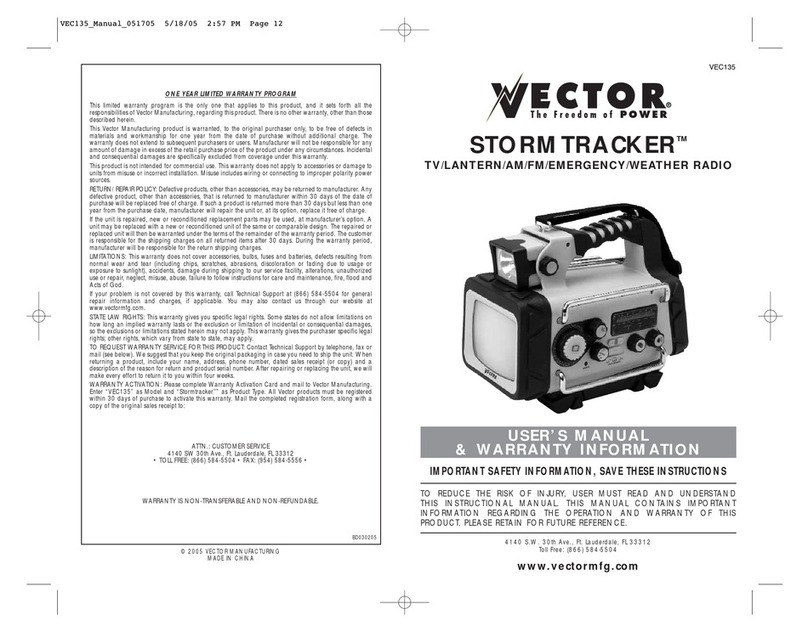 Vector STORMTRACKER VEC135 Instruction Manual