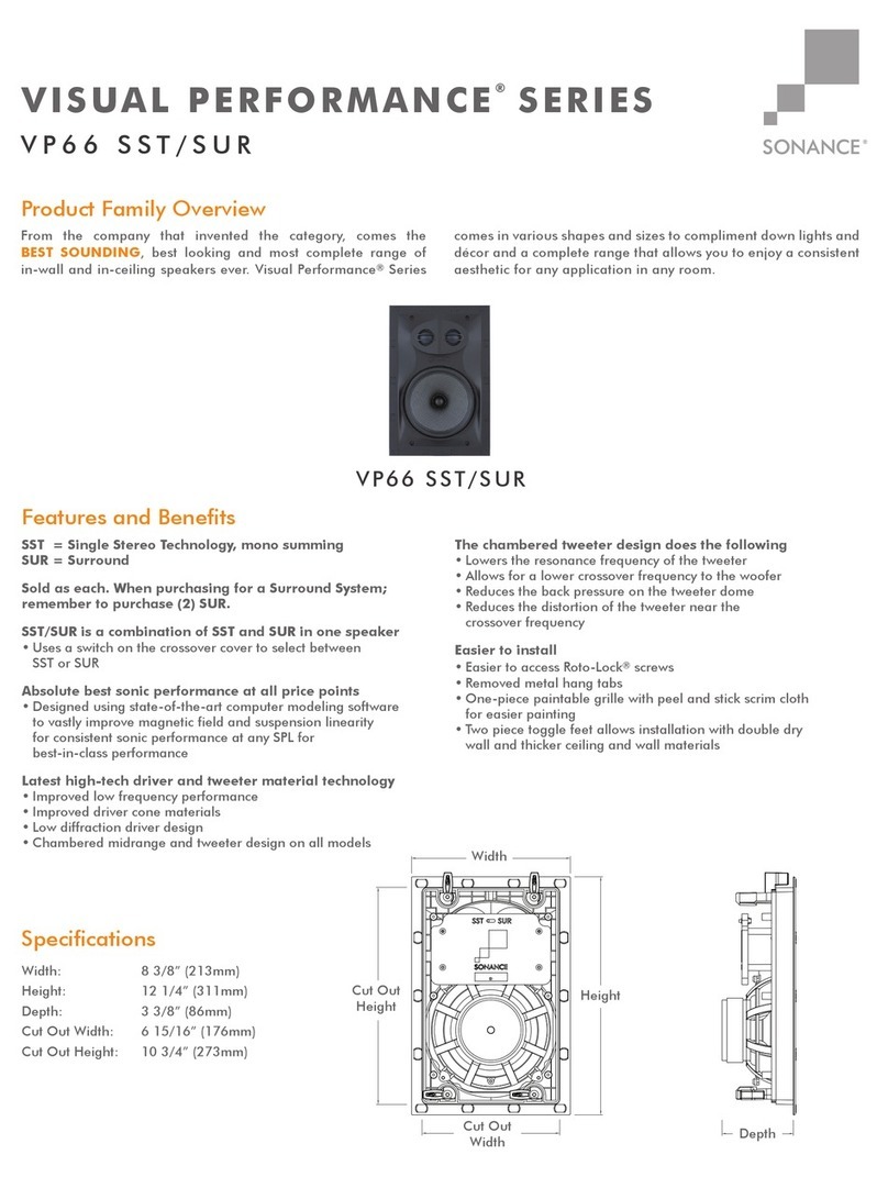 Sonance Visual Perfomance VP66 SST/SUR User manual