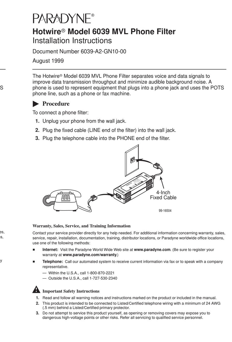 Paradyne Hotwire 6039 installation instructions