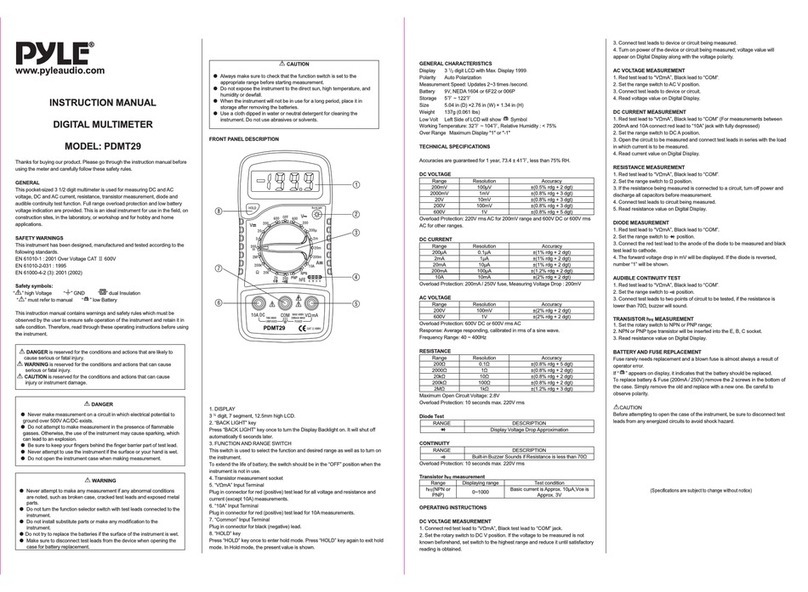 Pyle PDMT29 manual
