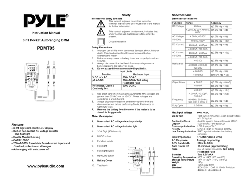 Pyle PDMT05 instruction manual
