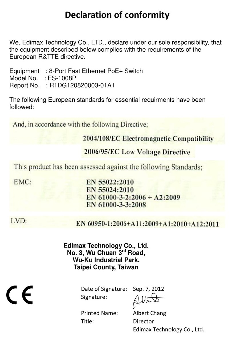 Edimax ES-5816P Declaration of conformity