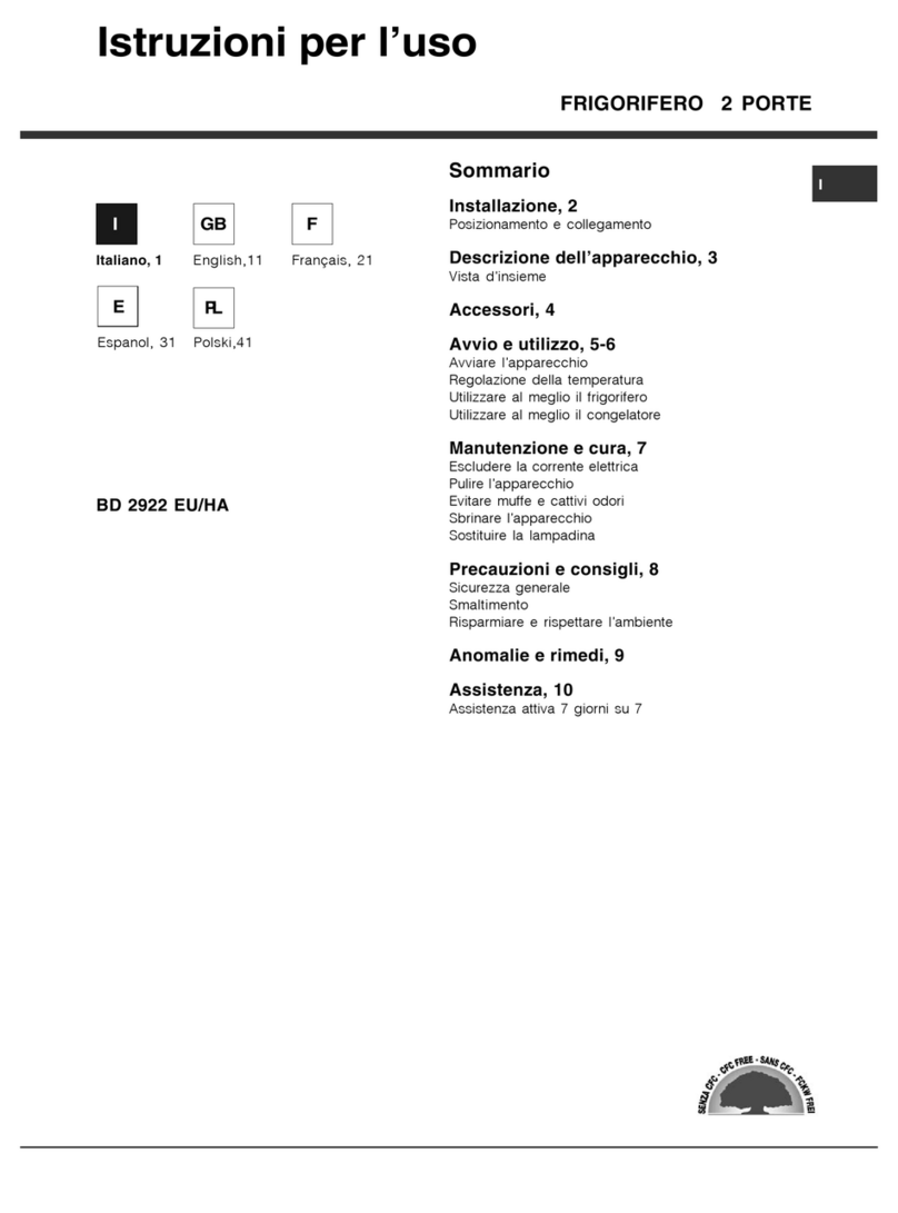 Hotpoint Ariston BD 2922 HA operating instructions