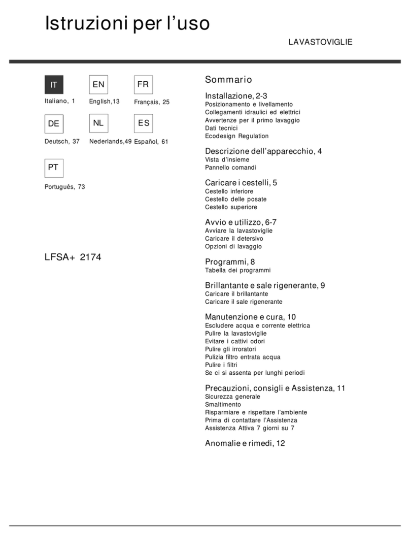 Hotpoint Ariston LFSA+ 2174 User manual