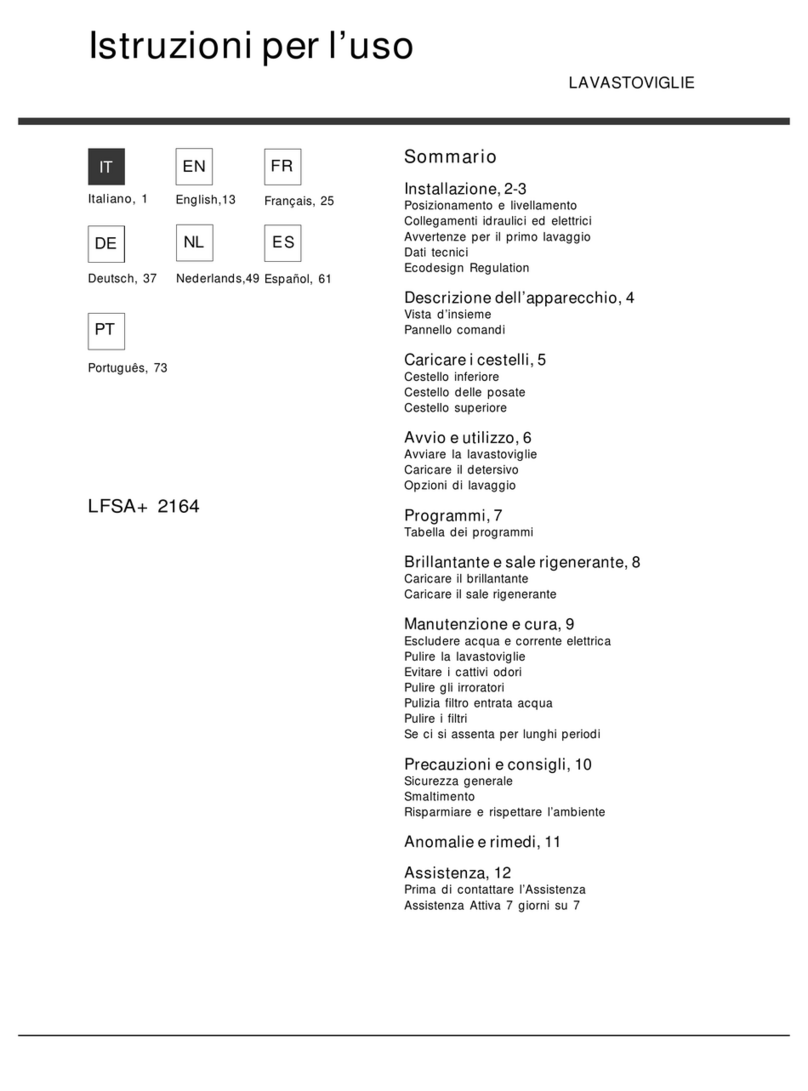 Hotpoint Ariston LFSA+ 2164 User manual