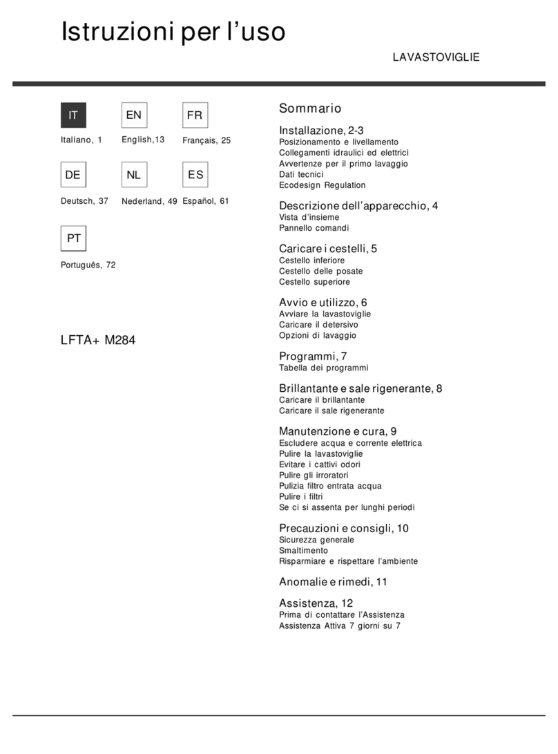 Hotpoint Ariston LFTA+ M284 Operating	 instruction