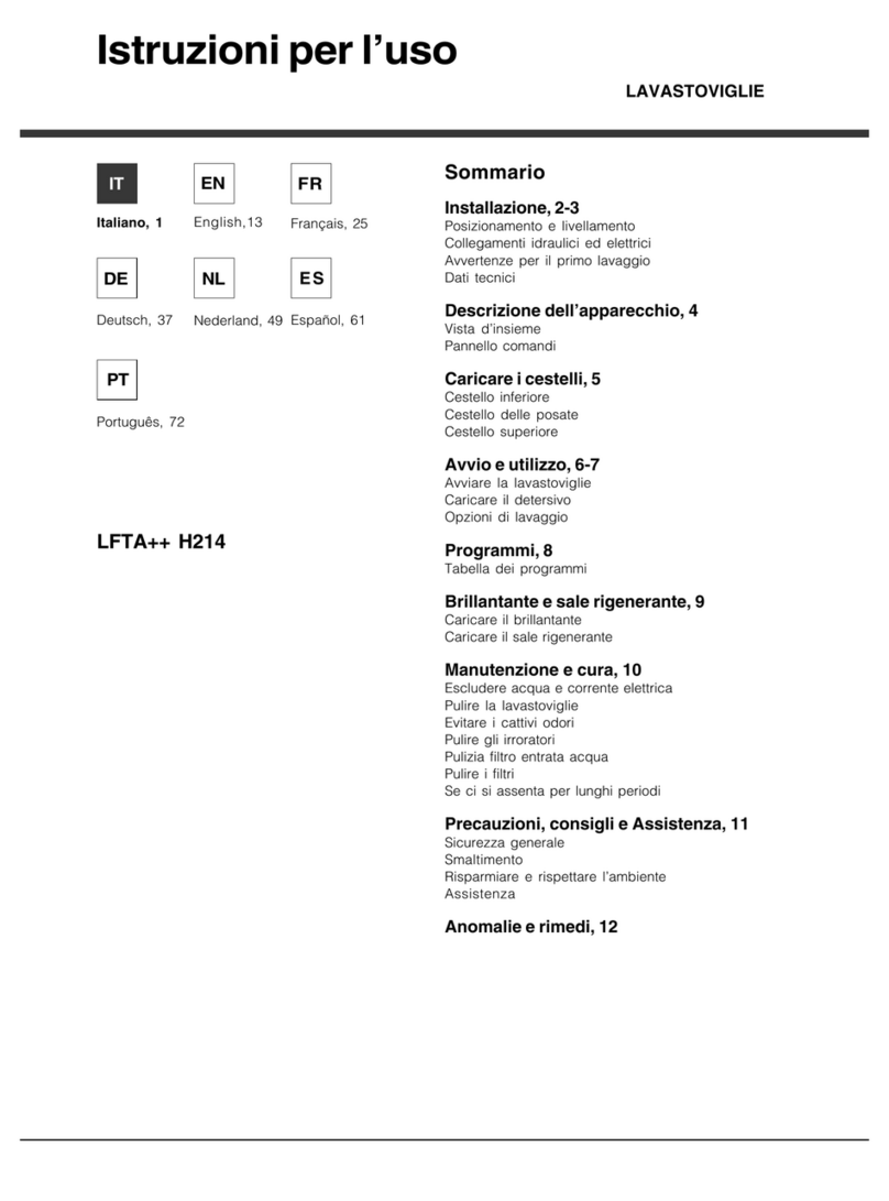 Hotpoint Ariston LFTA++ H214 HX Operating	 instruction