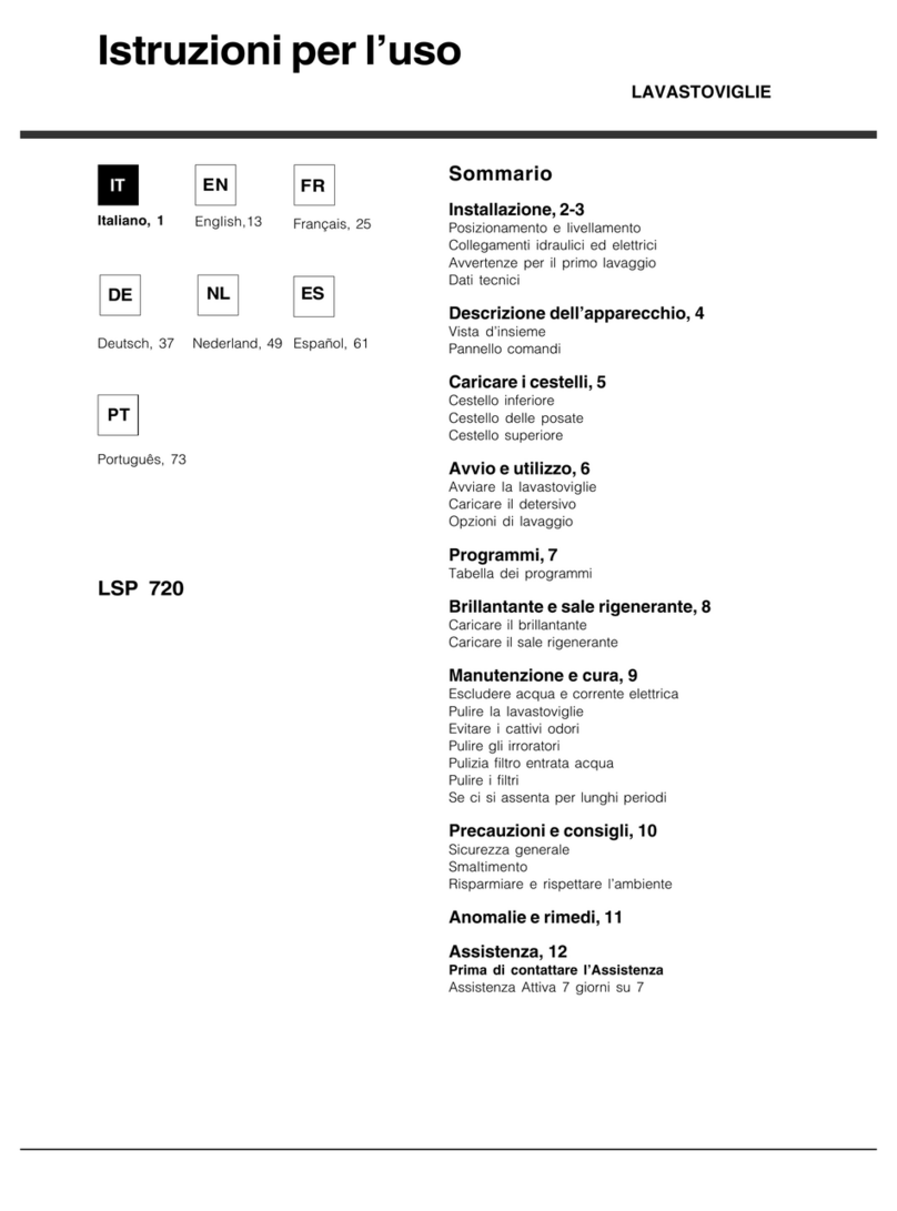 Hotpoint Ariston LSP 720 Operating	 instruction