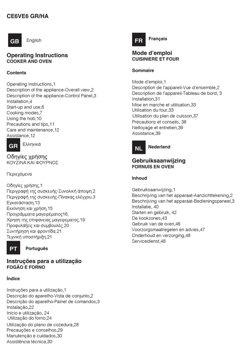 Hotpoint Ariston CE6VE6 GR operating instructions
