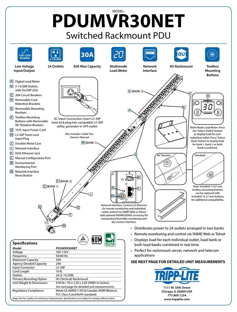 Tripp Lite PDUMVR30NET (AG-0045) User manual
