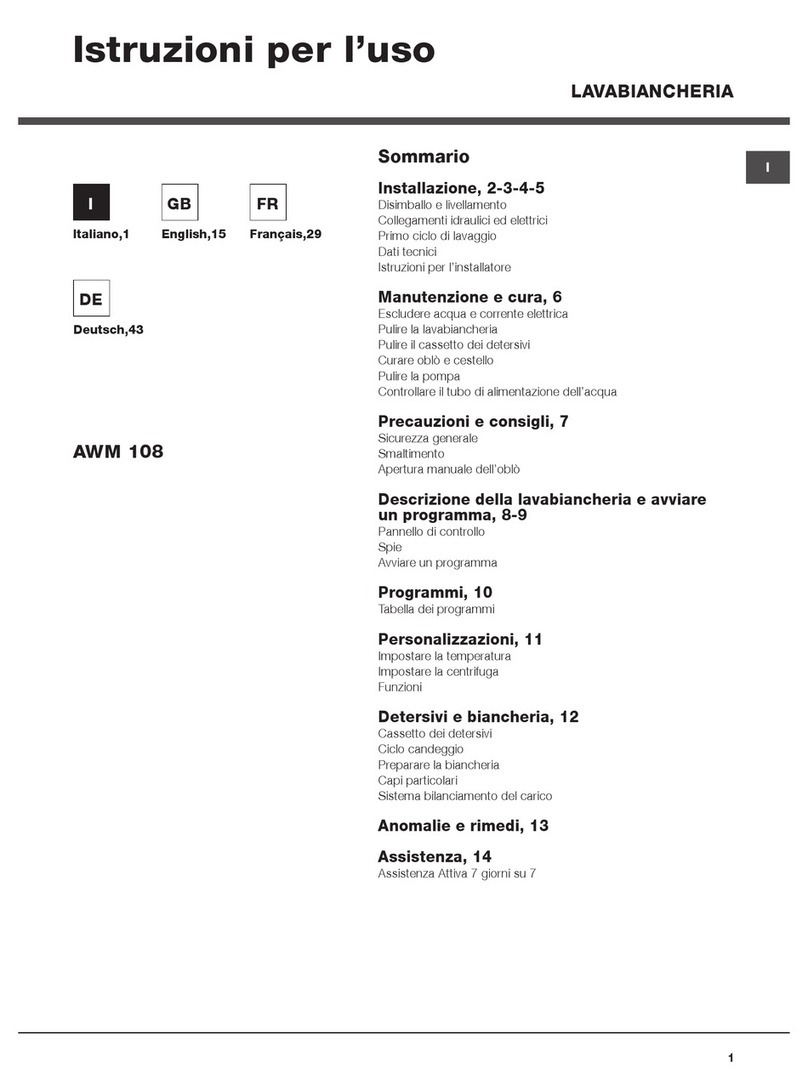 Hotpoint Ariston AWM 108 Instructions for use